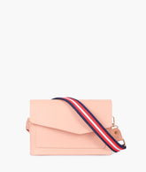 Peach half flap cross-body bag